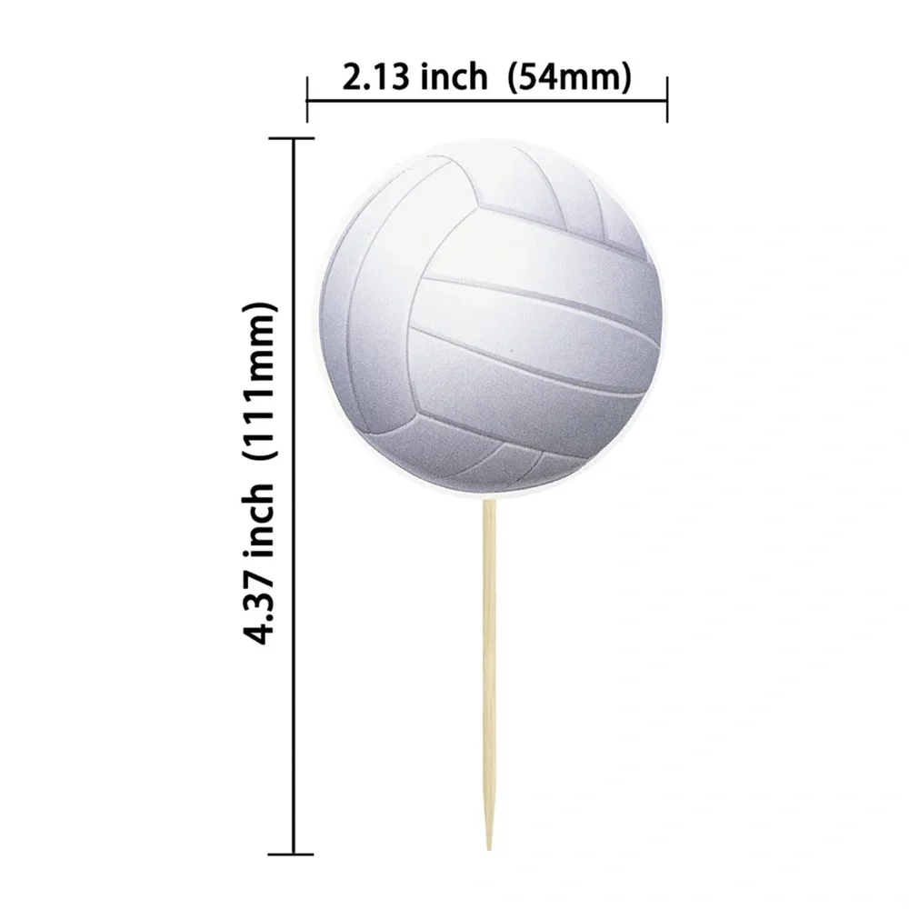 Volleyball Cupcake Toppers, 36 ct